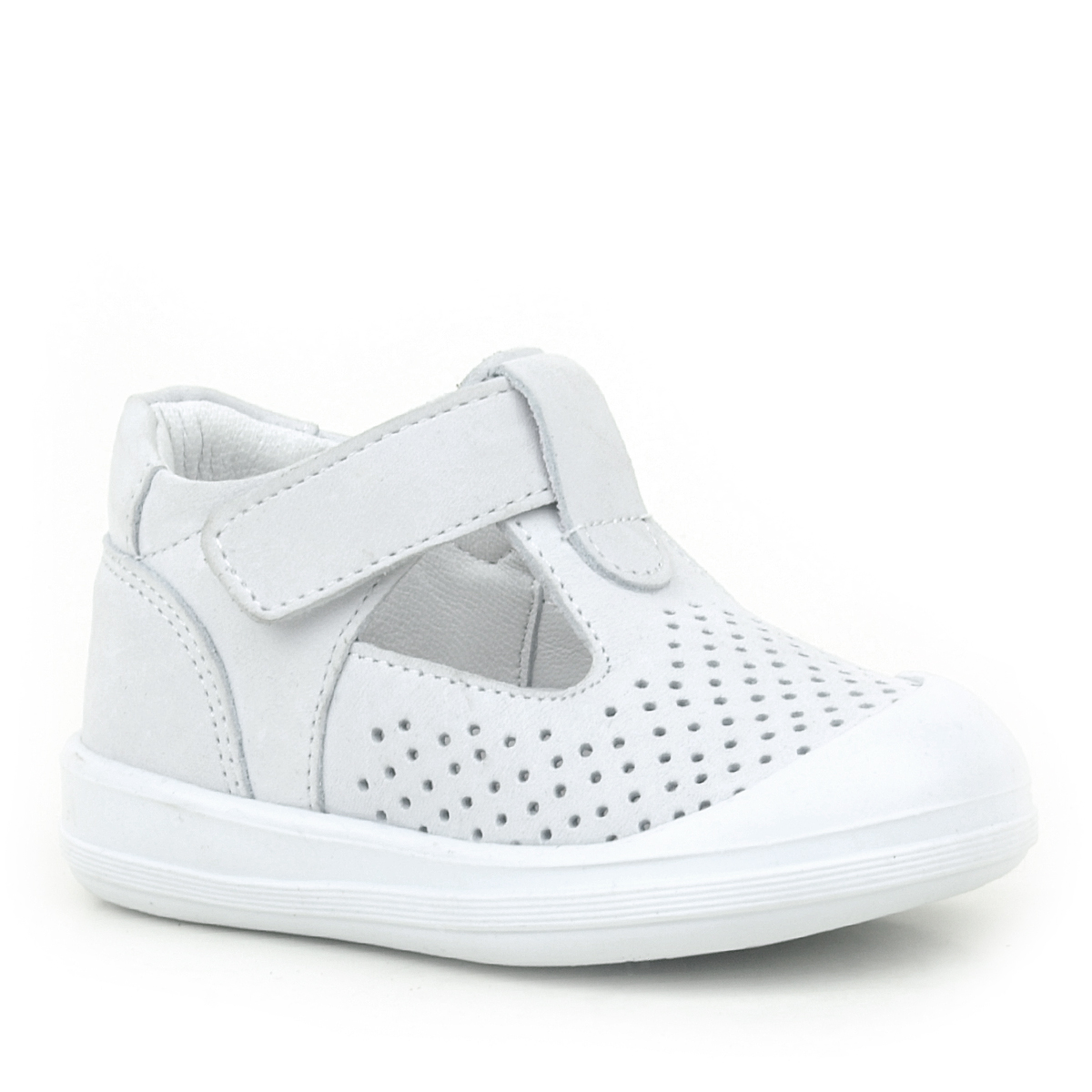 Rakerplus Shaun Hakiki Deri Beyaz Cırtlı Anatomik Bebek Sandalet