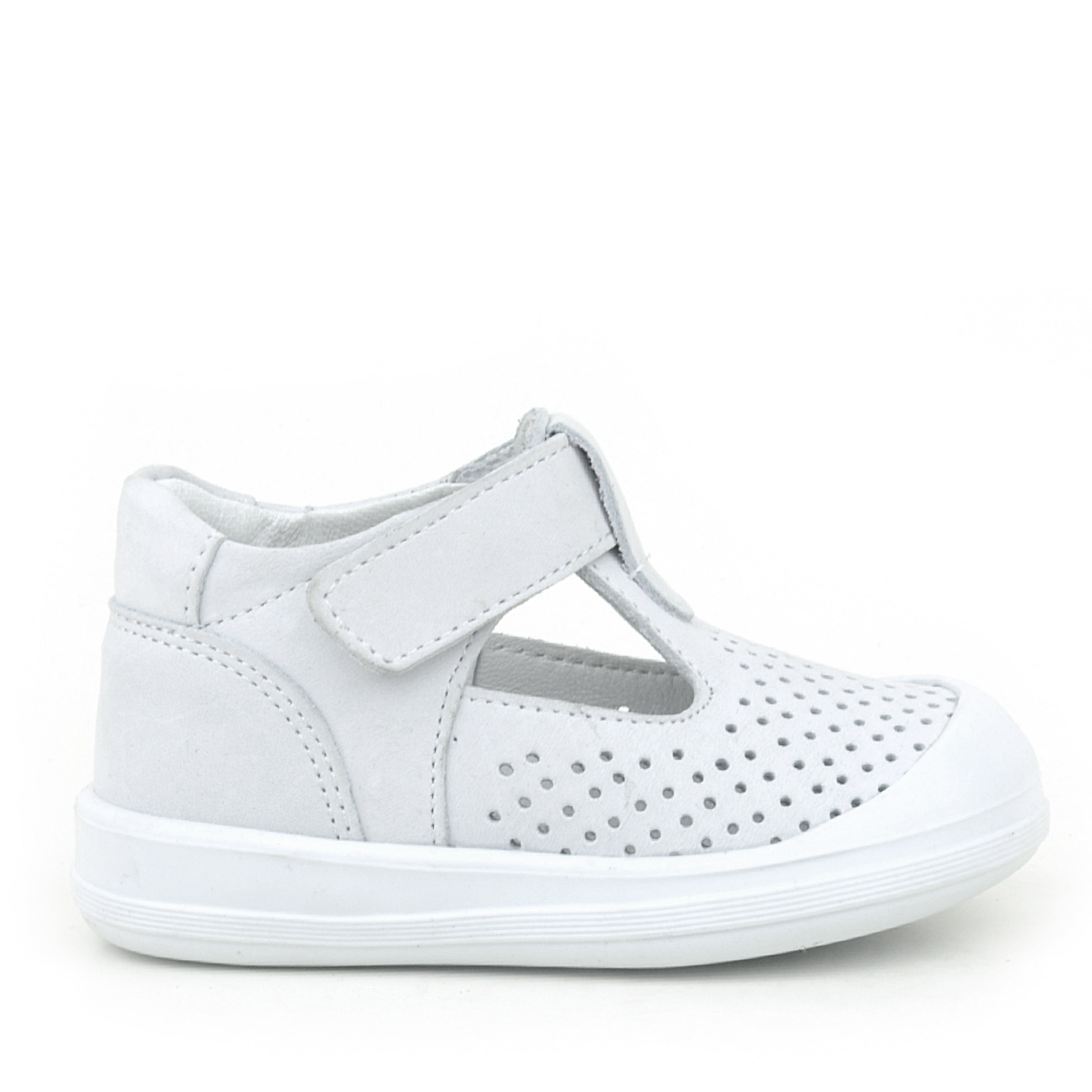 Rakerplus Shaun Hakiki Deri Beyaz Cırtlı Anatomik Bebek Sandalet