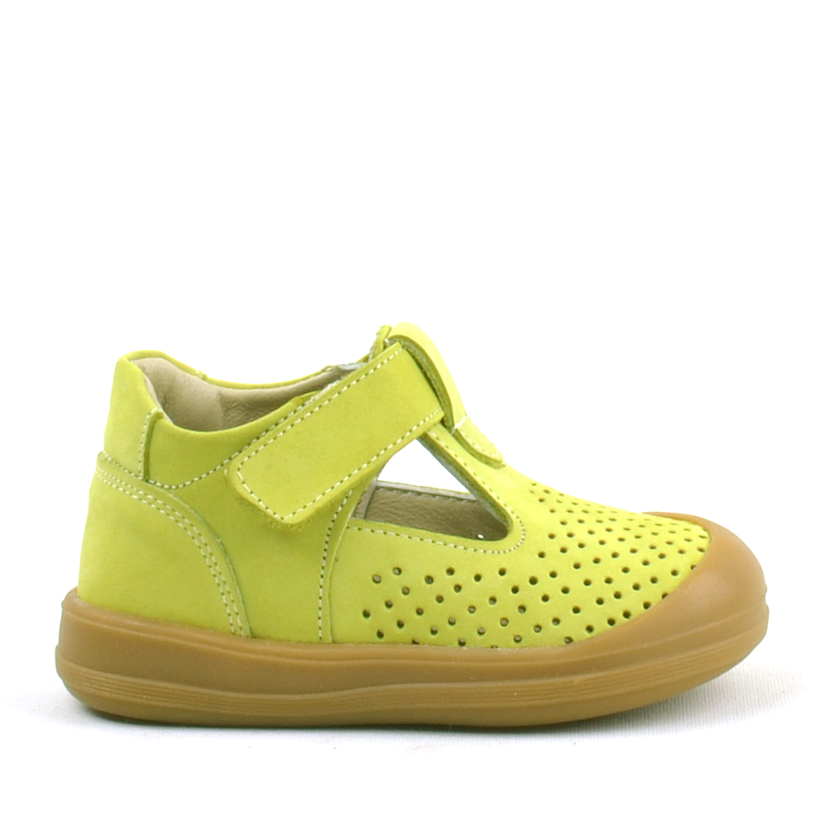 Rakerplus Shaun Hakiki Deri Fıstık Yeşili Cırtlı Anatomik Bebek Sandalet