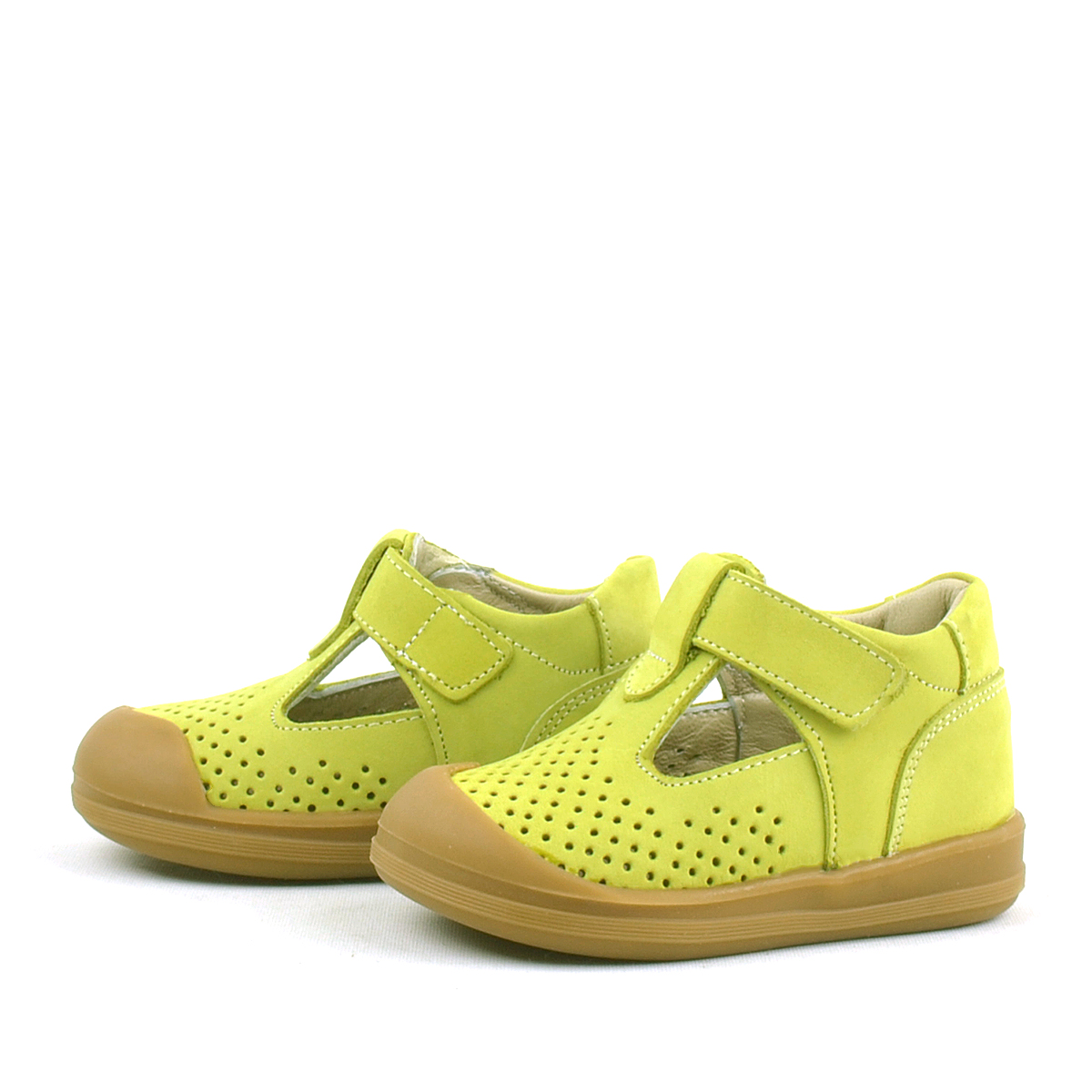 Rakerplus Shaun Hakiki Deri Fıstık Yeşili Cırtlı Anatomik Bebek Sandalet