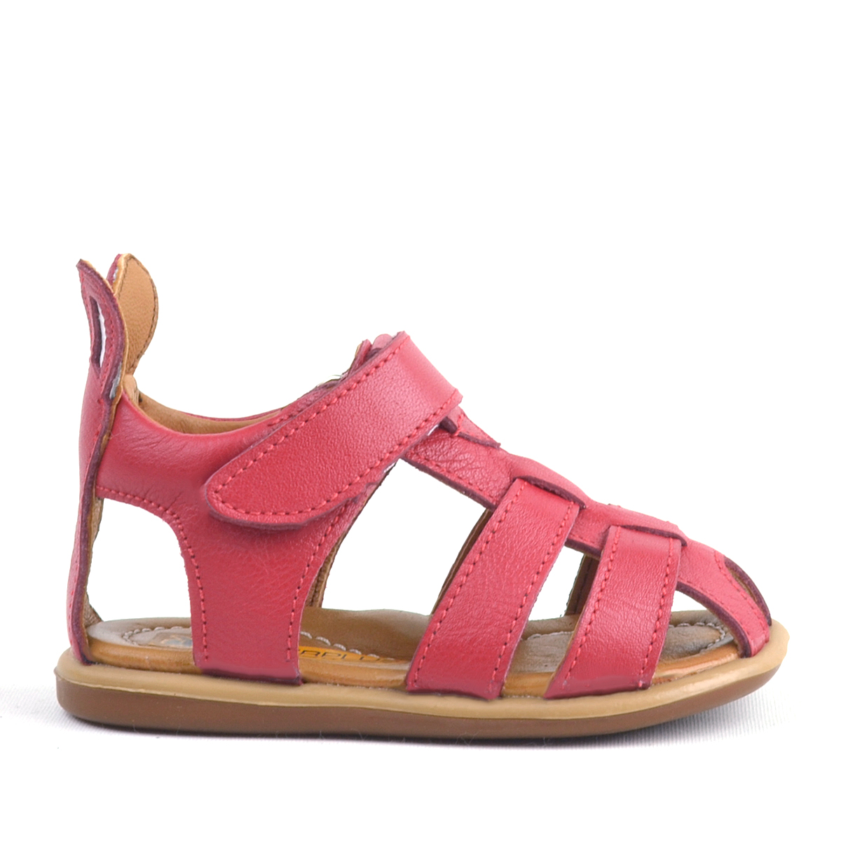 Rakerplus Bunny Hakiki Deri Kırmızı Cırtlı Bebek Sandalet
