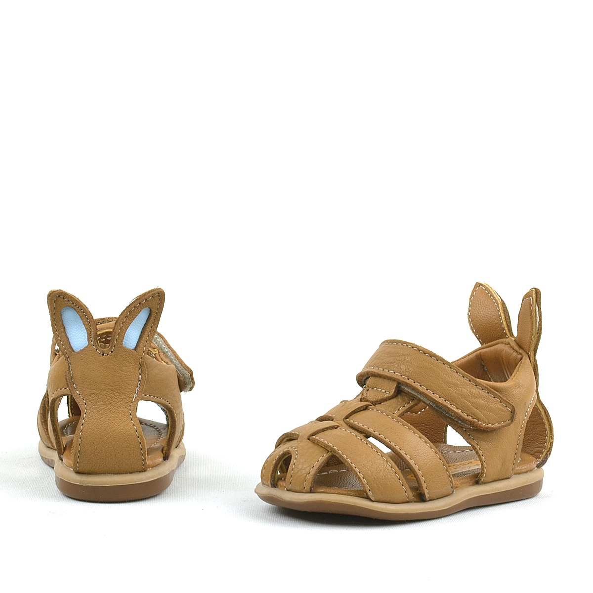 Rakerplus Bunny Hakiki Deri Taba Cırtlı Bebek Sandalet